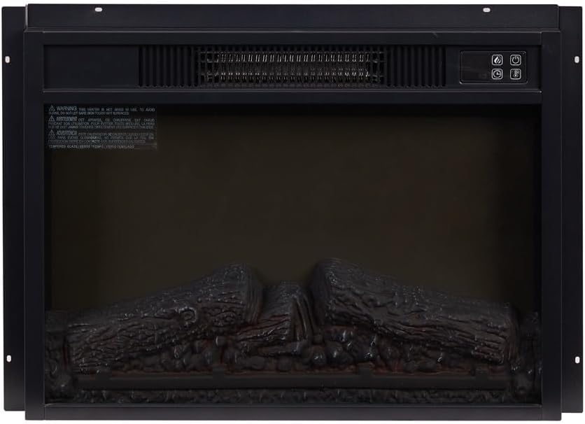 Black 23" Electric Fireplace Insert D2056