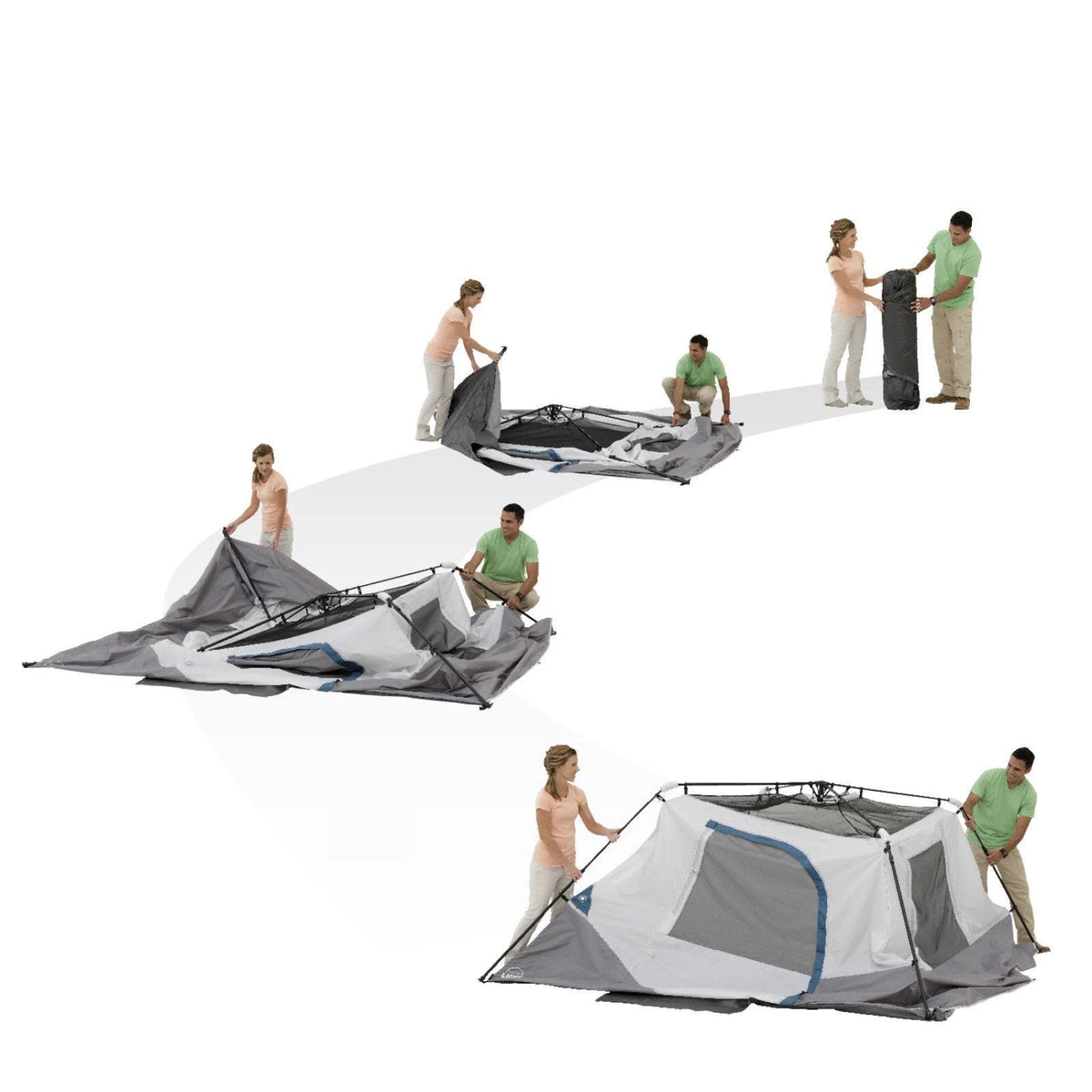 6-Person Instant Cabin Tent with LED Light D4329