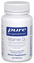 Vitamin D3 125 mcg (5,000 IU) Supplement - 120 Capsules K454572