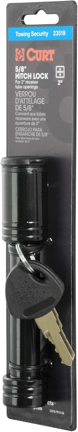 Black 5/8-Inch Pin Diameter Trailer Hitch Lock R673154