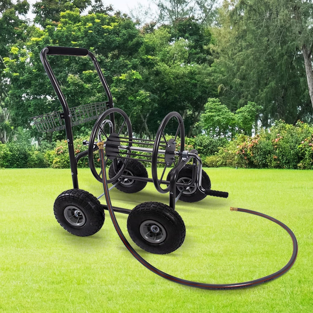Garden Hose Reel Cart with 4 Wheels, 250-Feet Capacity G913139