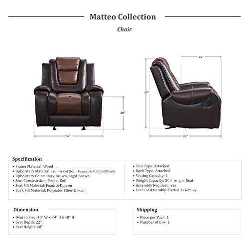 3-Piece Reclining Living Room Set, Two-Tone Grey L2481