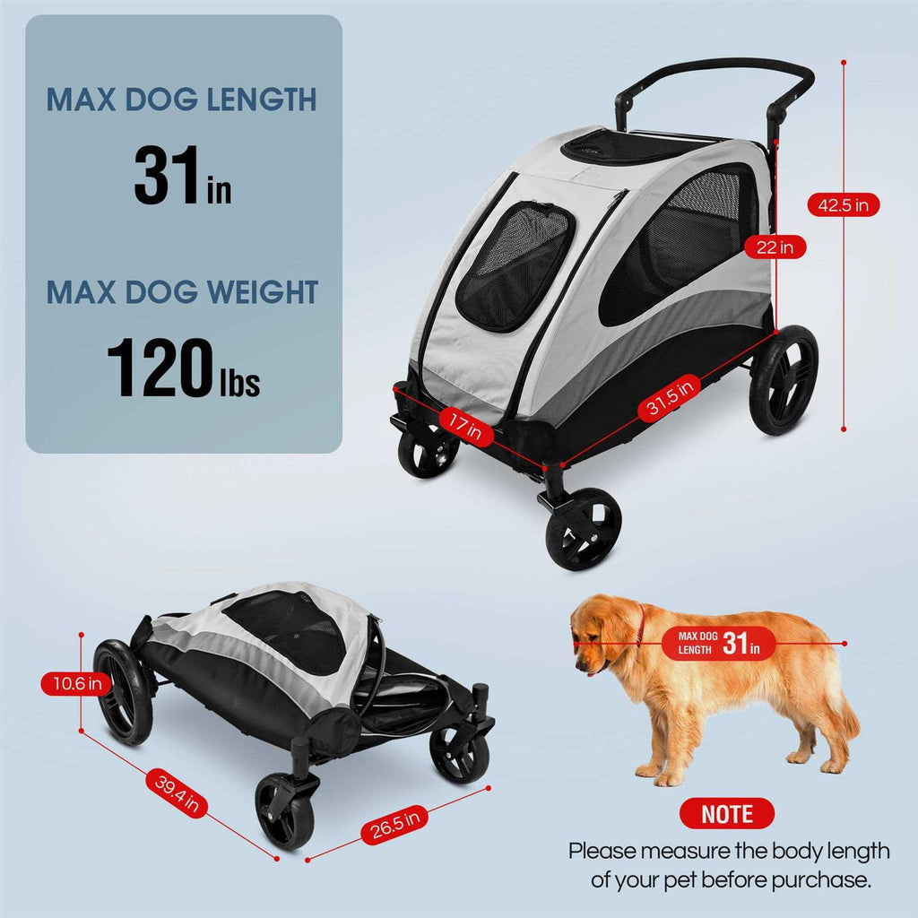 Foldable Pet Stroller with 4 Wheels L904