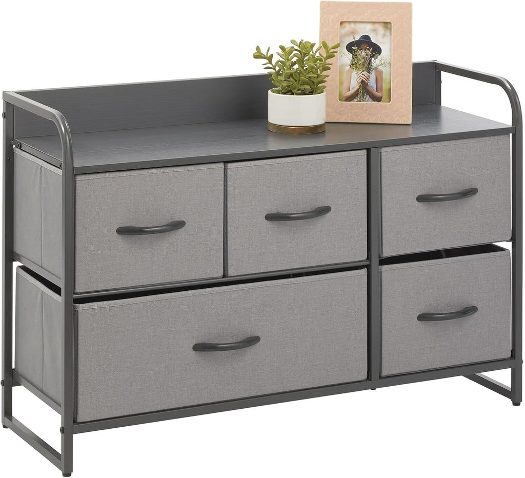 Horizontal Storage Dresser Unit with 5 Removable Fabric Drawers P324