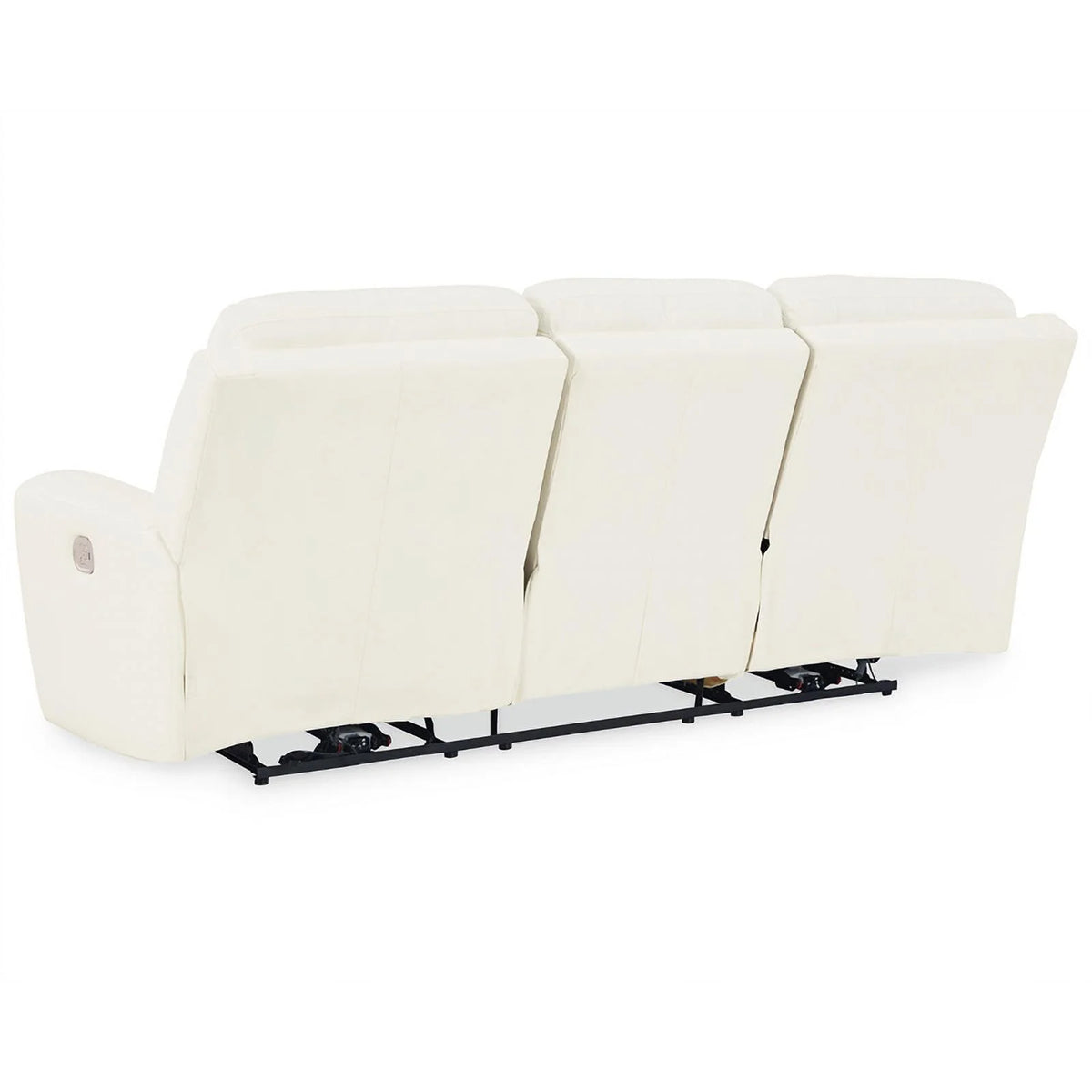 White Faux Leather Power Reclining Sofa L832