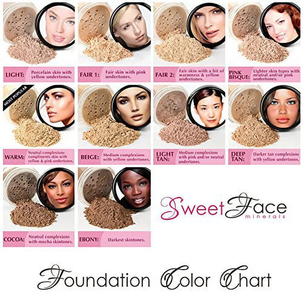 XXL Mineral Makeup Set with Case Beige Matte Powder Foundation Z1309