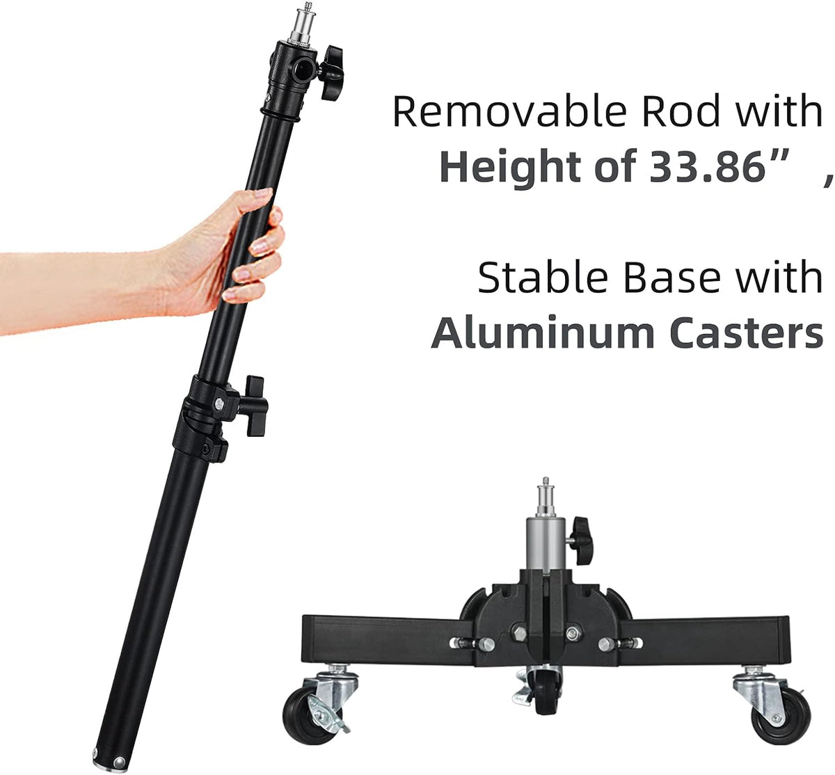 Photography Tripod Light Stand Base with Casters U83551
