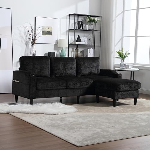Beige Convertible L Shaped Sectional Sofa with Storage Ottoman F200