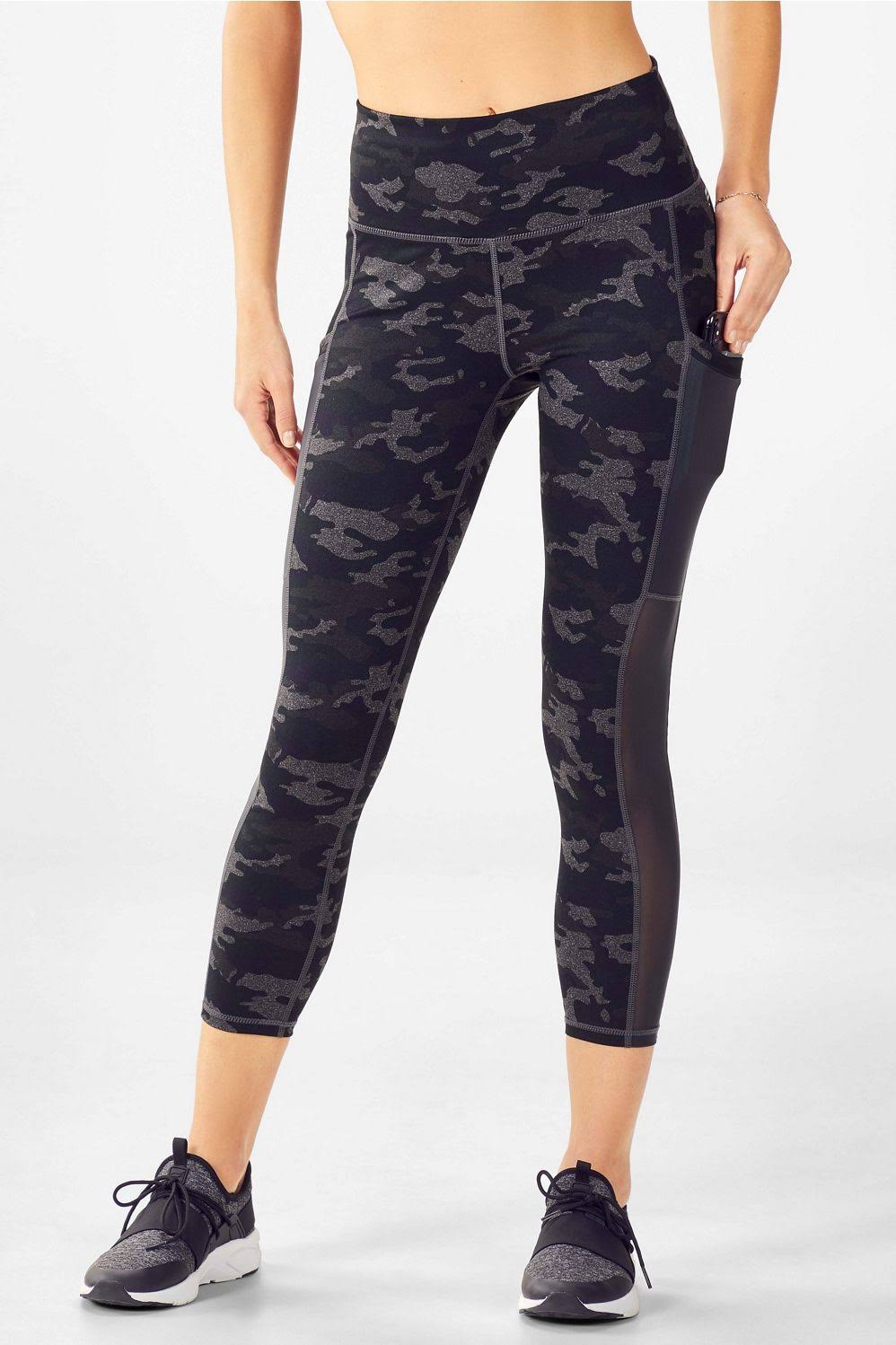 Charcoal Camo High-Waisted Capri F623860