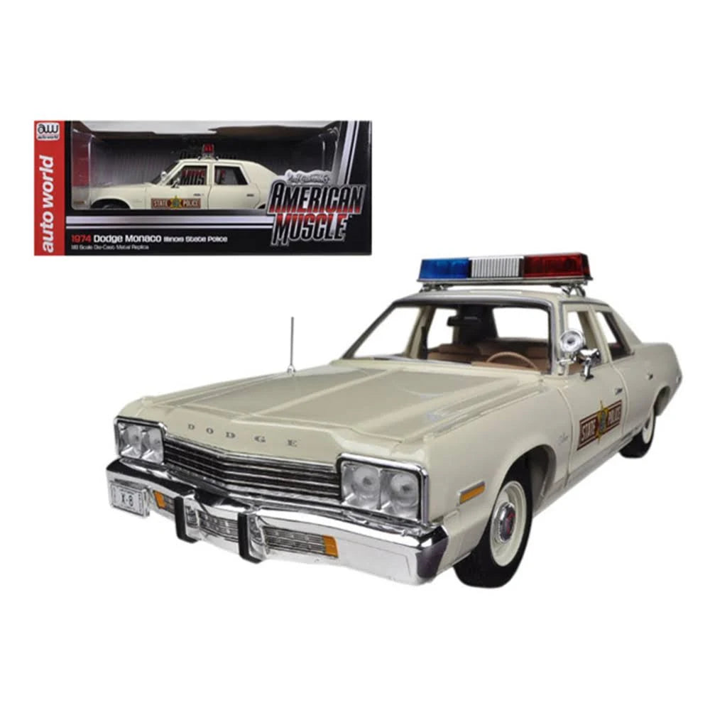 1974 Dodge Monaco Illinois State Police Car 1/18 Diecast Model T279564