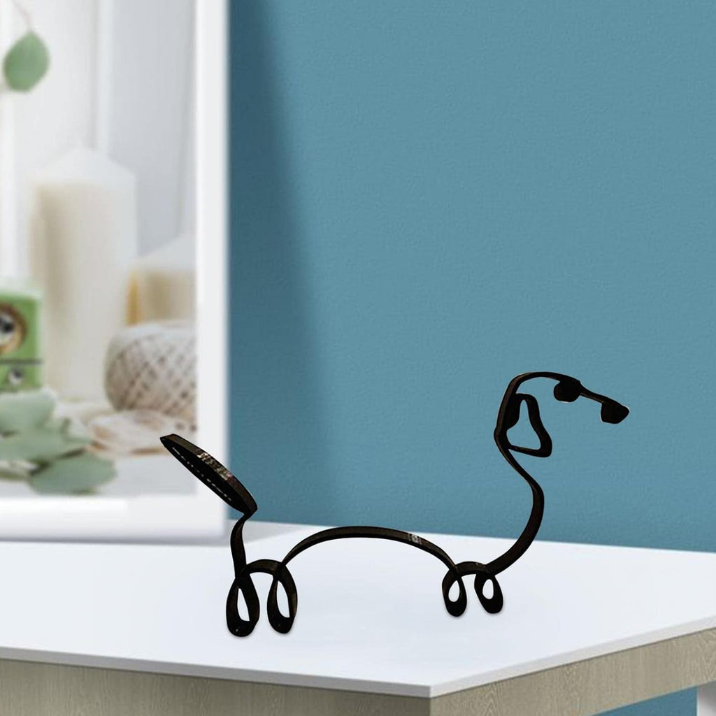 Metal Abstract Dog Line Drawing Sculpture G402829
