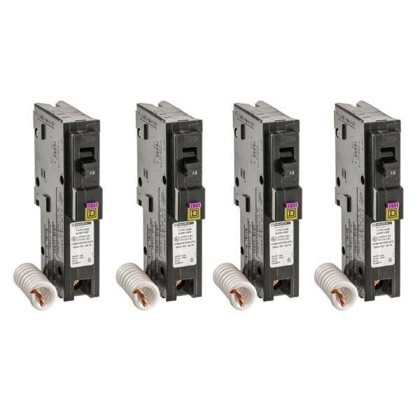 15 Amp Single-Pole Dual Function Circuit Breaker 4-Pack J8965