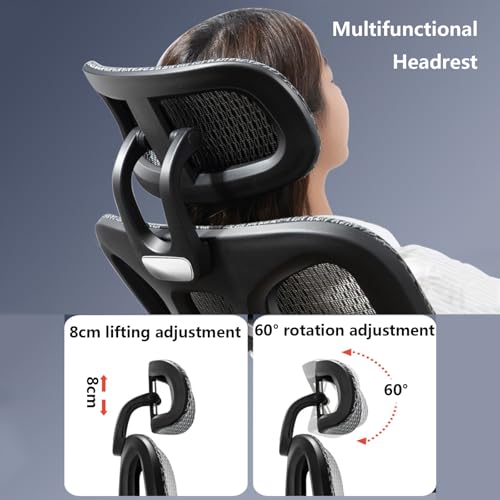 Ergonomic Mesh Swivel High Back Office Chair with Lumbar Support Adjustable Headrest M359
