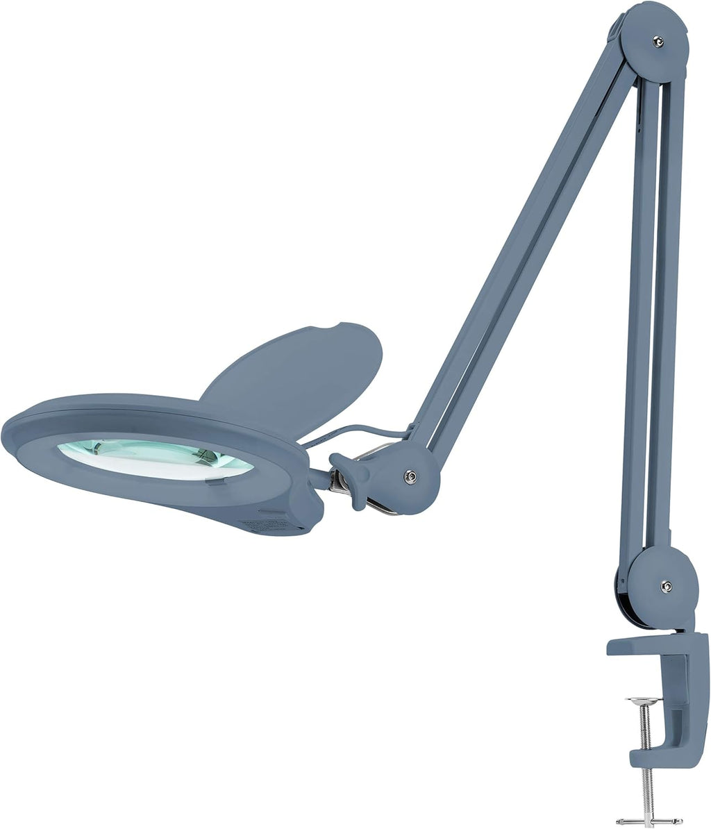 1,200 Lumens Dimmable LED Magnifying Lamp with Clamp, 5 Diopter, 5 Inches Lens, Gray D61320