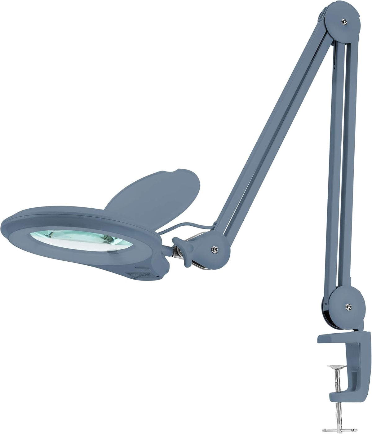 1,200 Lumens Dimmable LED Magnifying Lamp with Clamp, 5 Diopter, 5 Inches Lens, Gray D61320