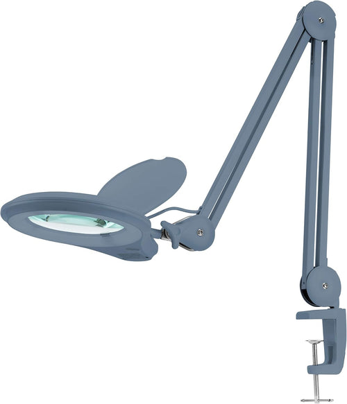 1,200 Lumens Dimmable LED Magnifying Lamp with Clamp, 5 Diopter, 5 Inches Lens, Gray D61320