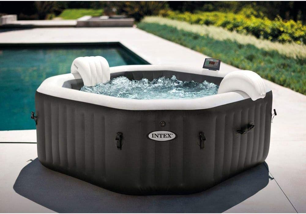 79" X 28" Inflatable Hot Tub Set with Cover, 4-Person Q660