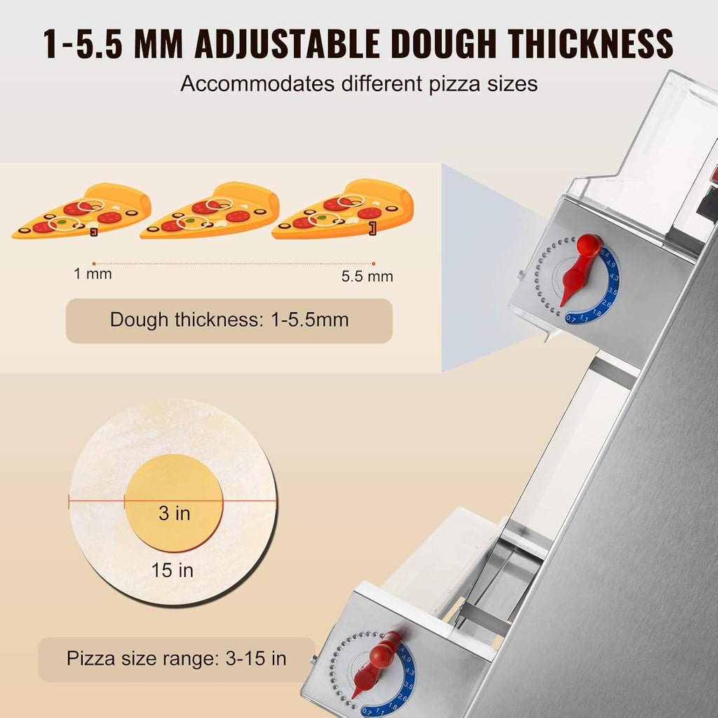 Stainless Steel Automatic Commercial Pizza Dough Roller Sheeter U6847