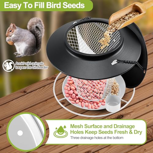 Red Metal Bird Feeder E292