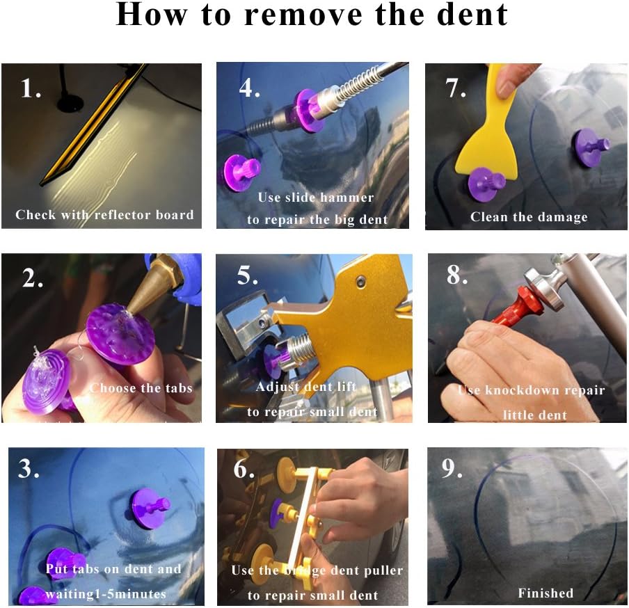 Paintless Dent Repair Kit 89pcs Dent Puller Tools Slide Hammer R2865