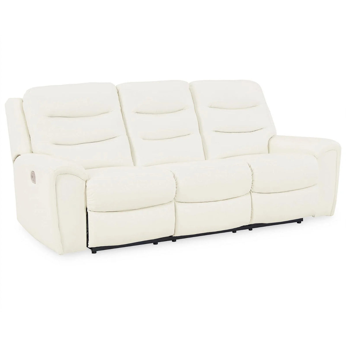 White Faux Leather Power Reclining Sofa L832