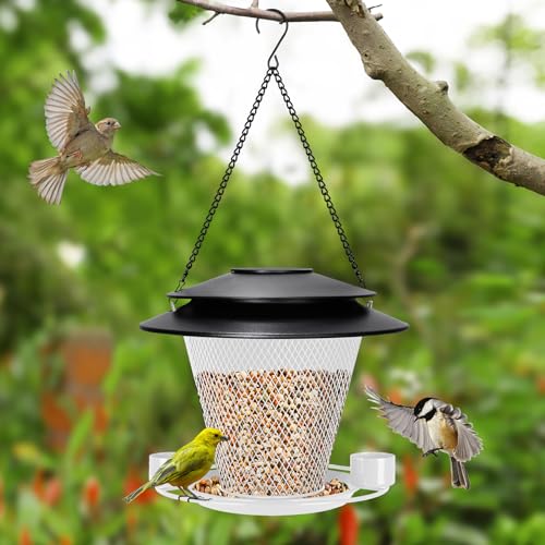 Red Metal Bird Feeder E292