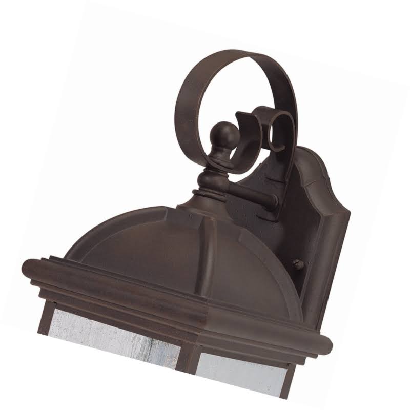 One-Light Exterior Wall Lantern Textured Rust Patina Cast Aluminum I54028