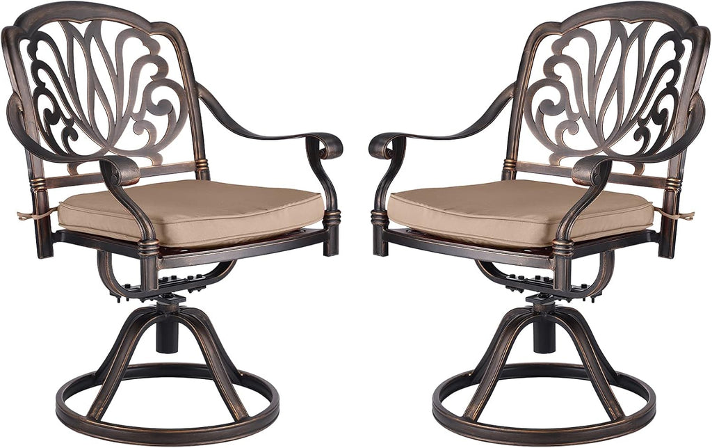 2 Piece Cast Aluminum Bistro Dining Chair Set W4698