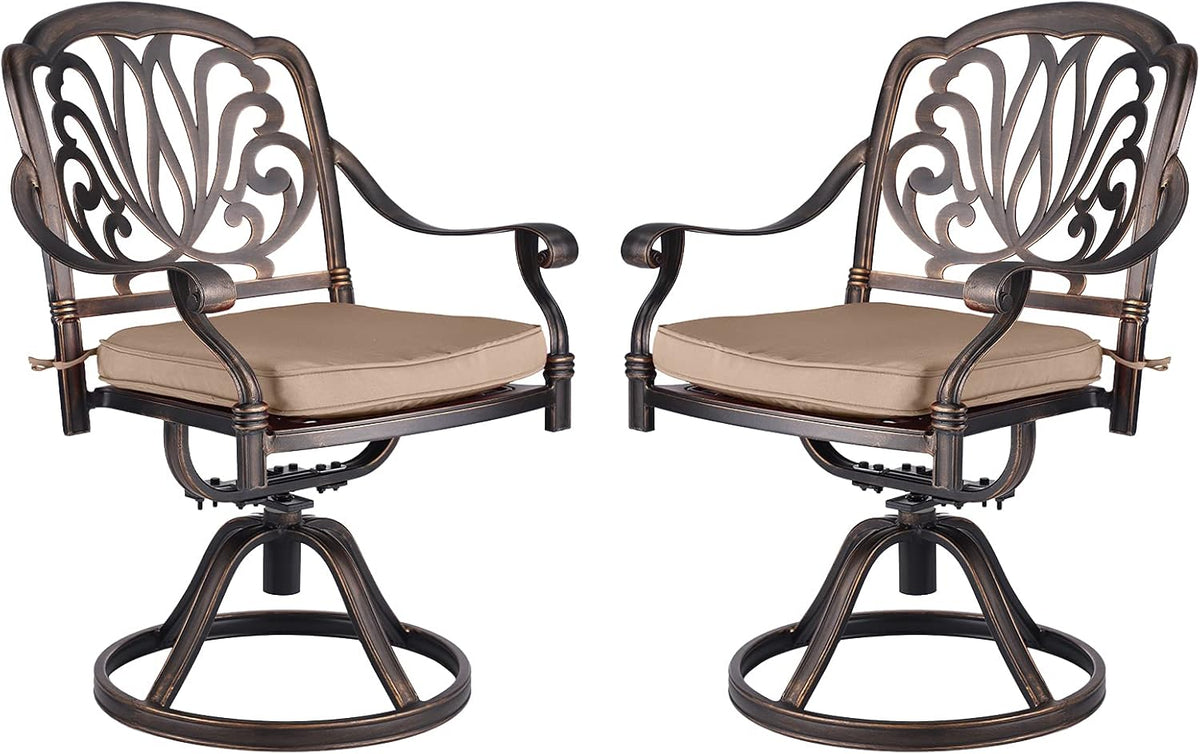 2 Piece Cast Aluminum Bistro Dining Chair Set W4698