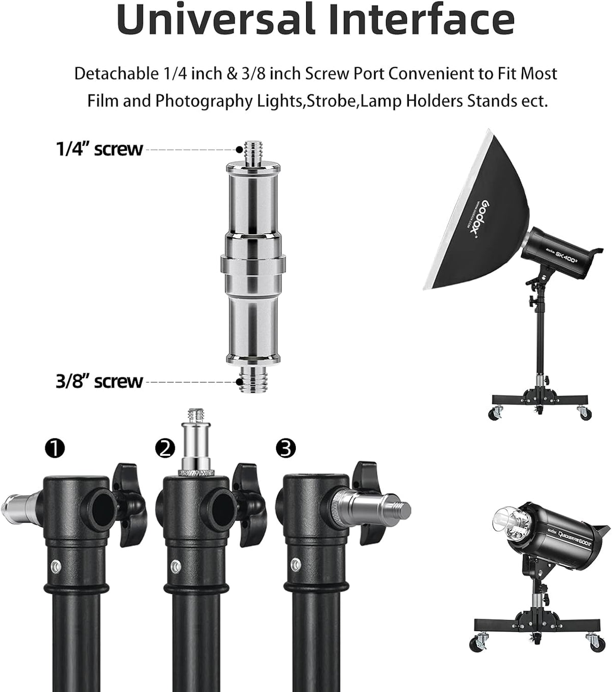 Photography Tripod Light Stand Base with Casters U83551