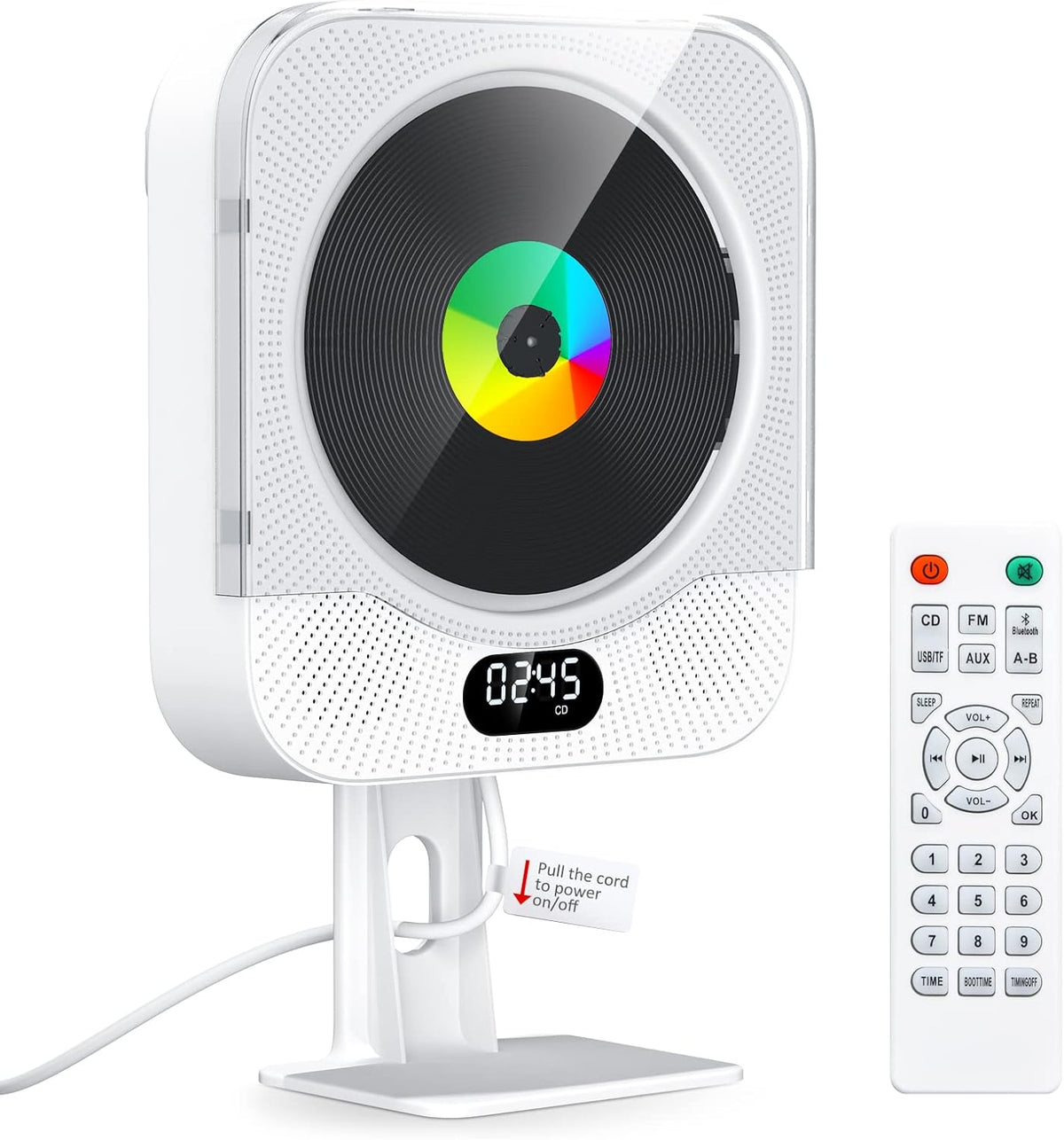 Portable CD Player with Bluetooth Speakers Remote Control FM Radio X844983