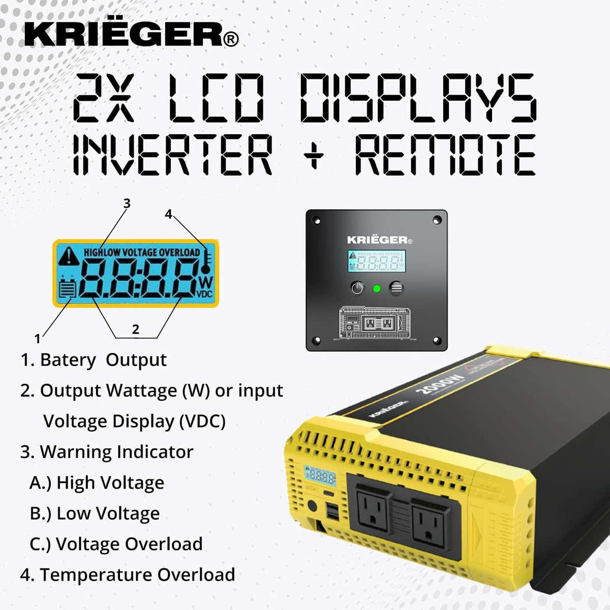 2000 Watt 12V Pure Sine Power Inverter D829081