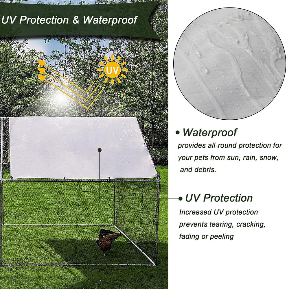 Large Metal Chicken Coop with Waterproof Cover (XL) Q42404
