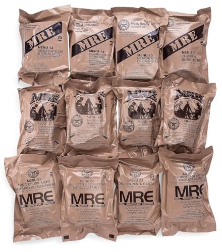 Variety Pack of 12 Freeze Dried Meals Ready to Eat with Flameless Heater X686427