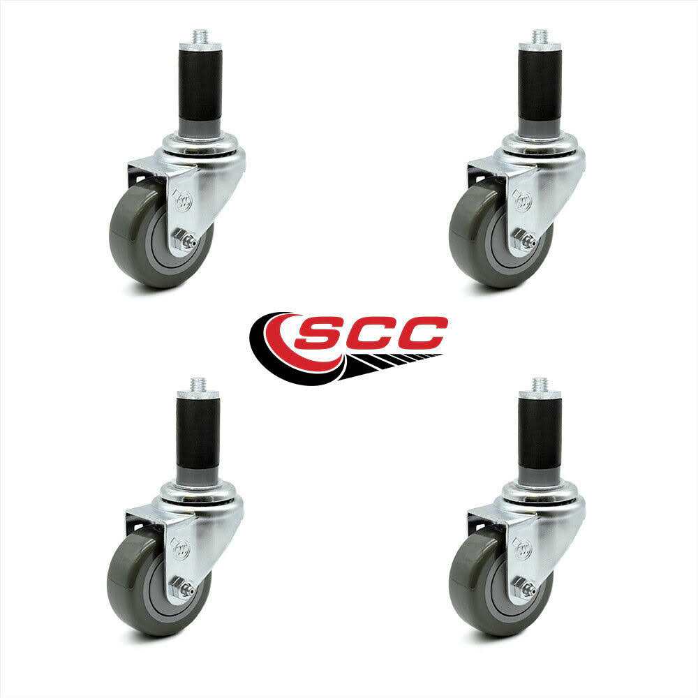 Gray Polyurethane Caster Set of 4 Q328