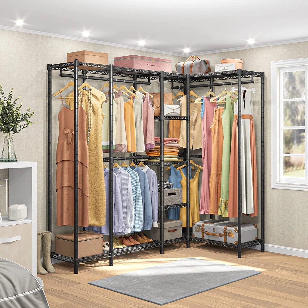 Black Freestanding Metal Clothes Rack N45426