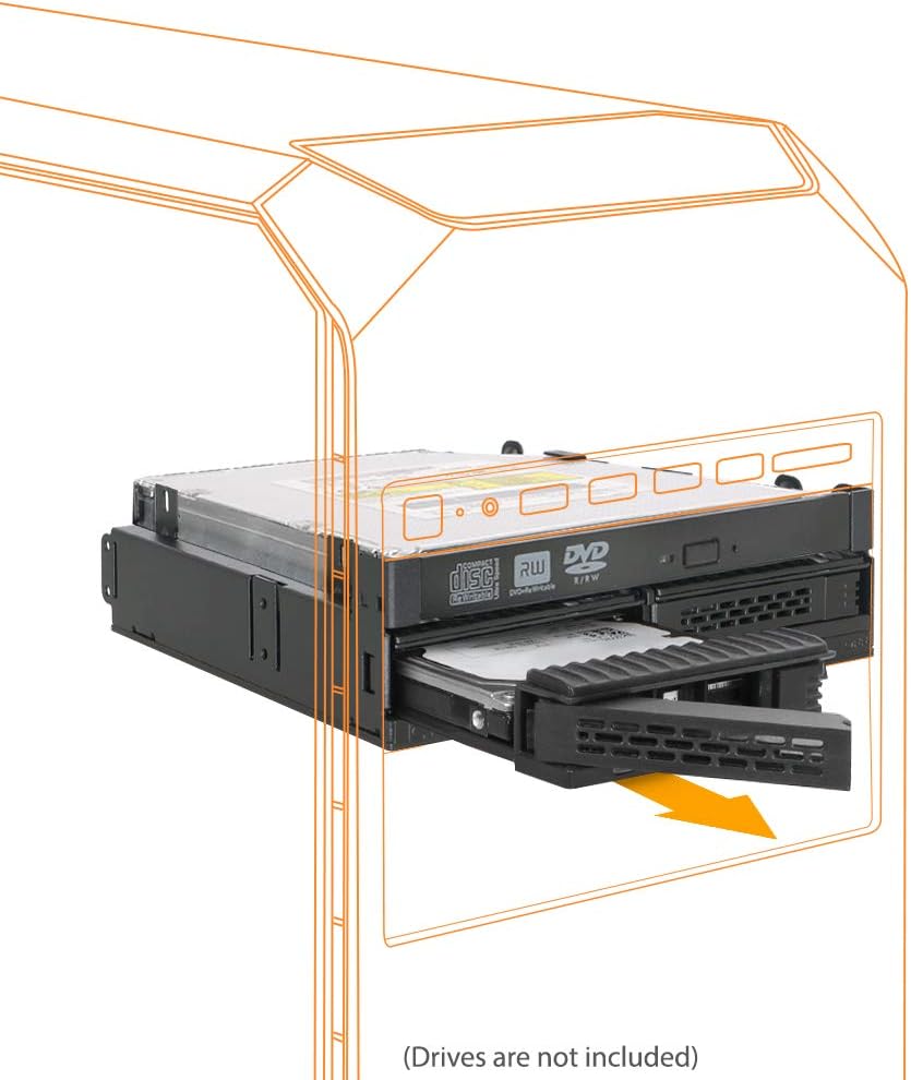 2 x 2.5 SAS/SATA HDD/SSD Mobile Rack + Slim Optical Drive Slot for 5.25 Bay S390