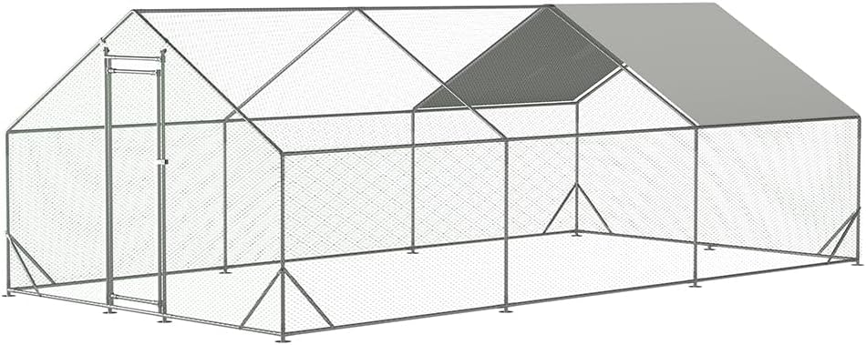 Large Metal Chicken Coop with Waterproof Cover (XL) Q42404