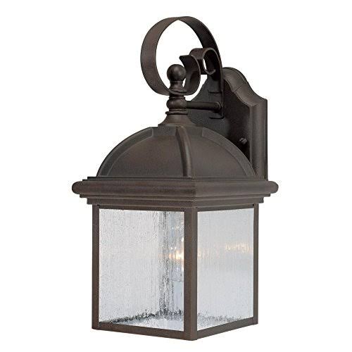 One-Light Exterior Wall Lantern Textured Rust Patina Cast Aluminum I54028