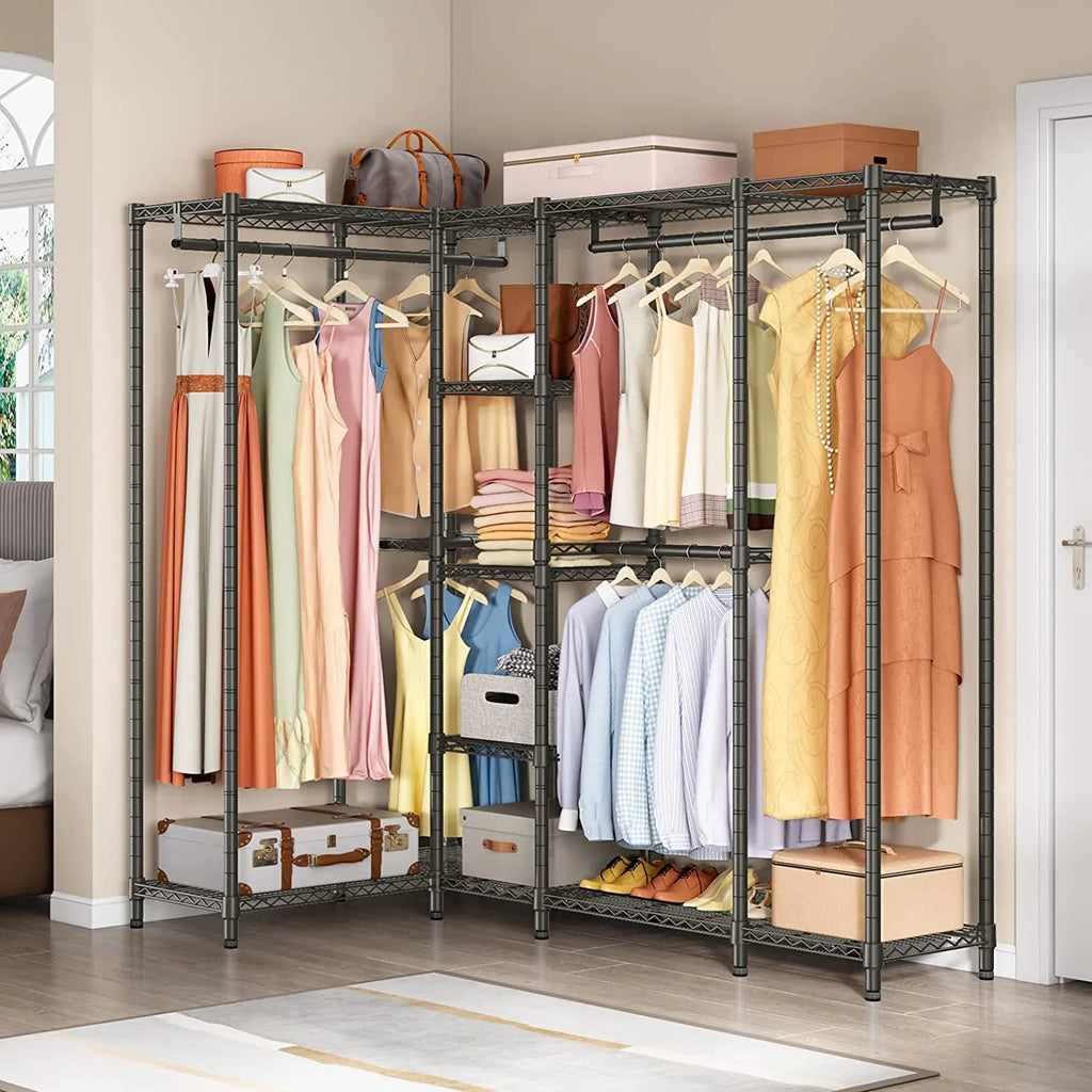 Black Freestanding Metal Clothes Rack N45426