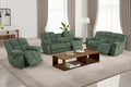 Manual Recliner Sofa Set, Corduroy Recliner Chair, Green W7049