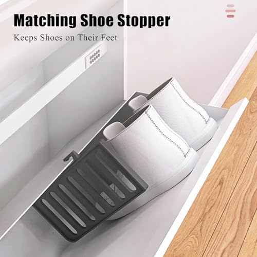 Gray Wall Mounted Shoe Cabinet with Flip Drawers I9106
