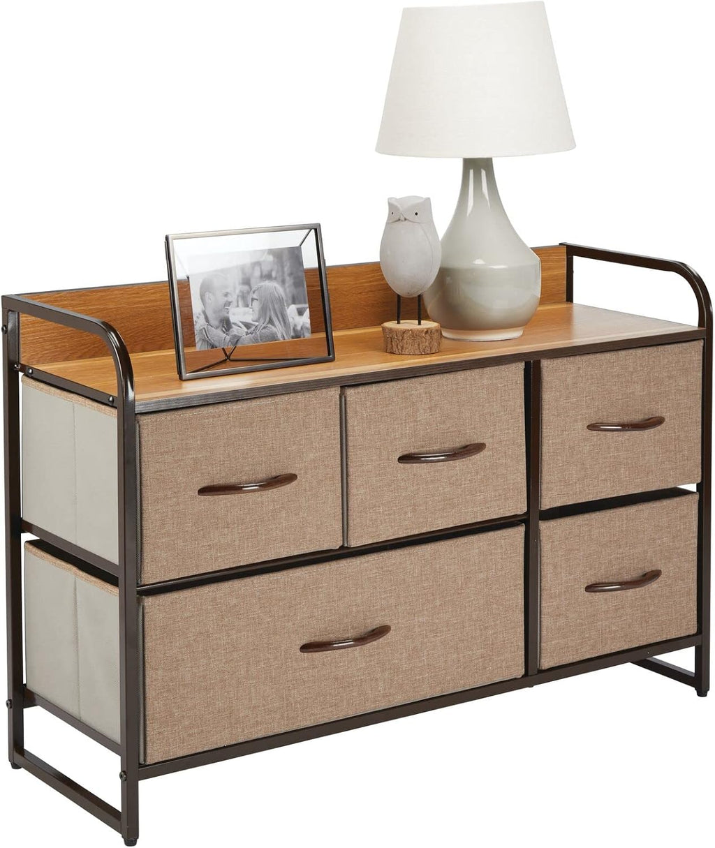 Horizontal Storage Dresser Unit with 5 Removable Fabric Drawers P324