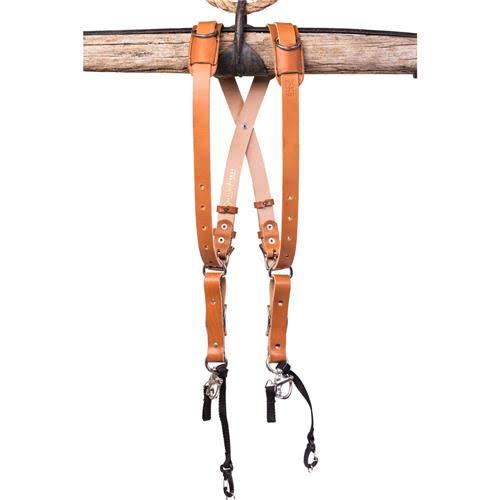 Tan Leather Medium Two-Camera Harness T159
