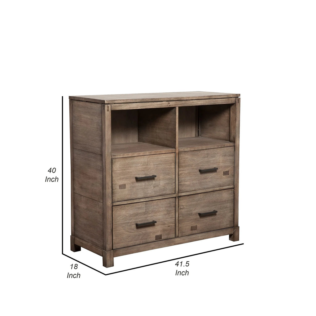 Gray Mahogany 4 Drawer TV Media Chest E624101