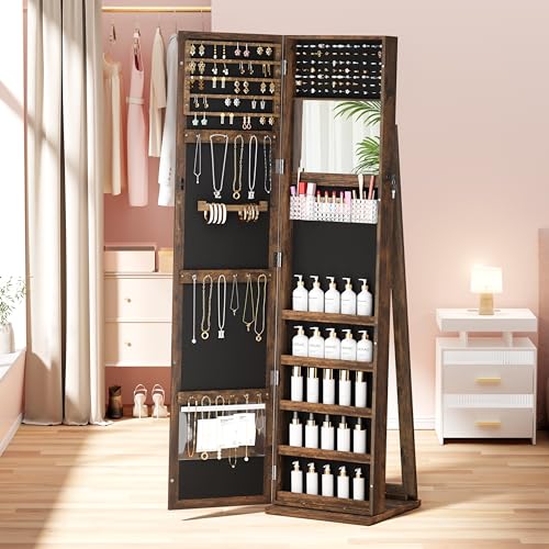 Brown Jewelry Cabinet with Full-Length Mirror G815121