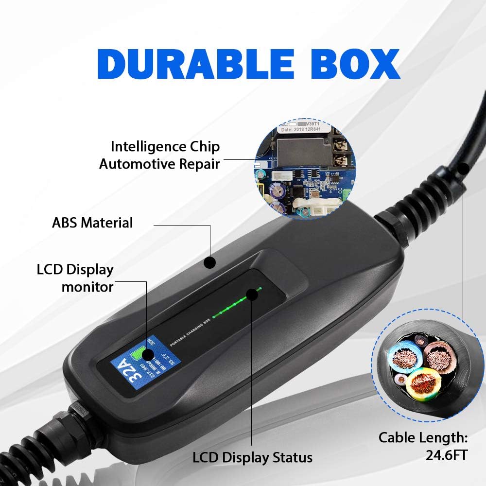 Level 2 32 Amp Portable EV Charger with 25ft Cable V3299