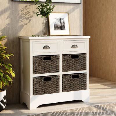 White Rustic Storage Cabinet H187