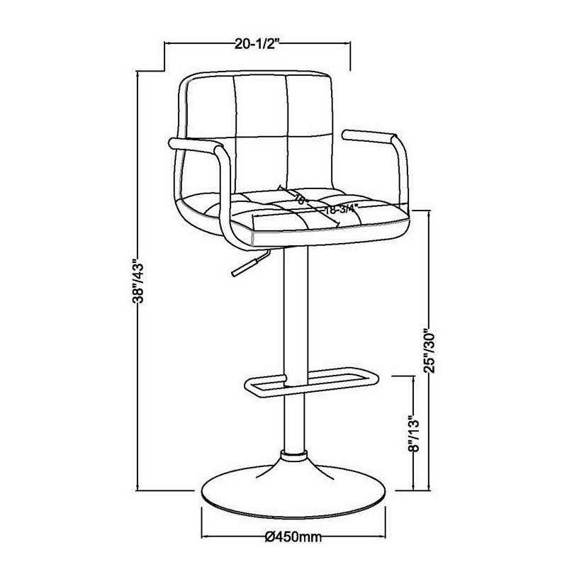 Adjustable Metal Barstool Set of 2 H43295