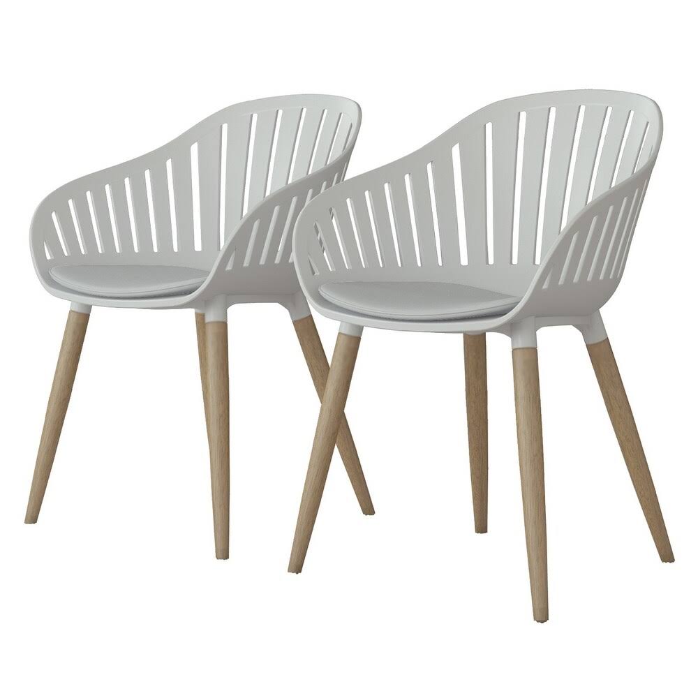 White Wood Dining Arm Chair R6936